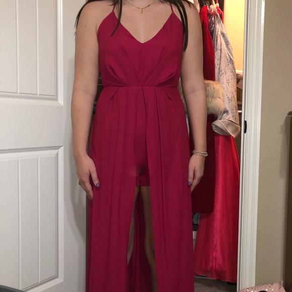 red high low romper - Picture 2 of 3
